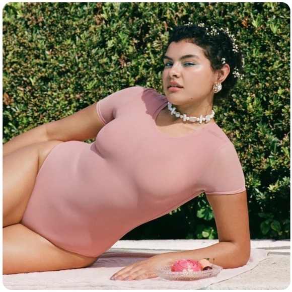 NWOT PARADE Hot Pink Sheer Bodysuit - Picture 5 of 5